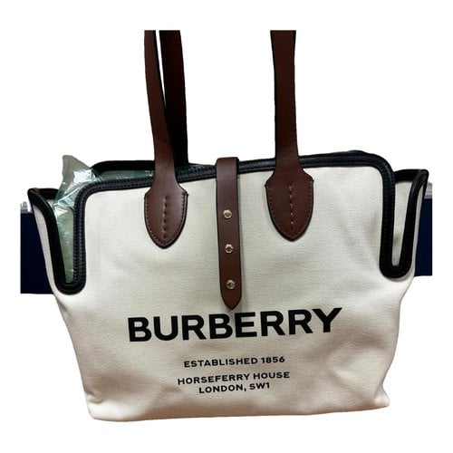 Pre-owned Burberry The Belt Tote In Beige