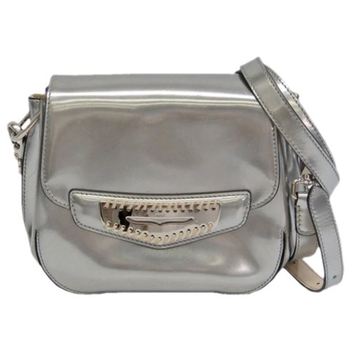 Pre-owned Tod's Patent Leather Handbag In Silver