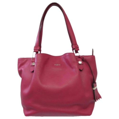 Pre-owned Tod's Leather Tote In Pink