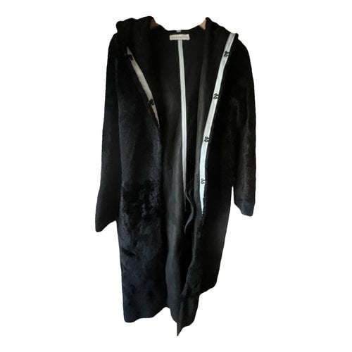 Pre-owned Ines Et Marechal Shearling Coat In Black