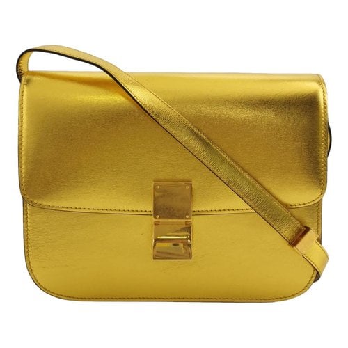 Pre-owned Celine Classic Leather Crossbody Bag In Gold