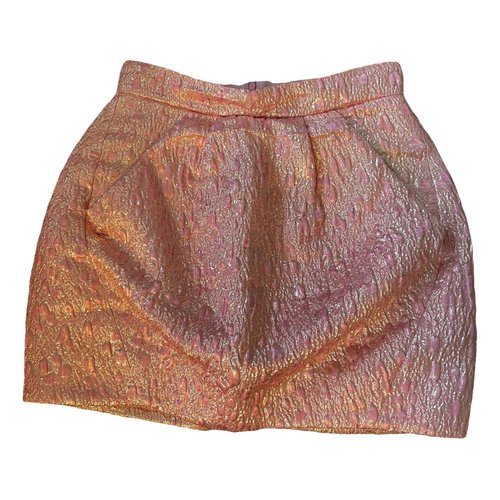 Pre-owned Balenciaga Silk Mini Skirt In Pink