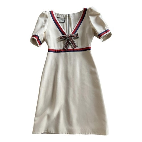 Pre-owned Gucci Mid-length Dress In Ecru
