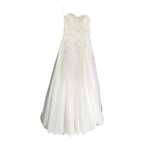 Pre-owned Pierre Cardin Lace Maxi Dress In Ecru