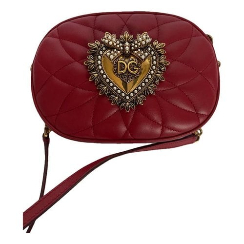 Pre-owned Dolce & Gabbana Devotion Leather Crossbody Bag In Red