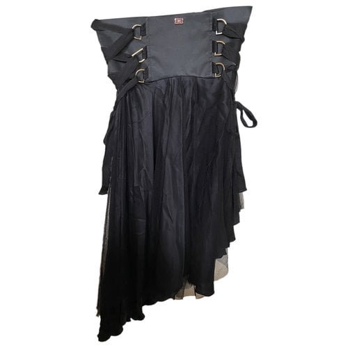 Pre-owned Elisabetta Franchi Silk Mid-length Skirt In Black