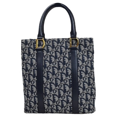 Pre-owned Dior Trotter Cloth Handbag In Navy