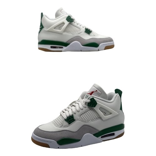 Pre-owned Jordan Leather High Trainers In Green