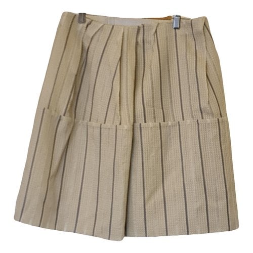Pre-owned Marni Mini Skirt In Ecru