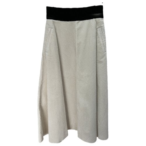 Pre-owned Altea Maxi Skirt In Ecru