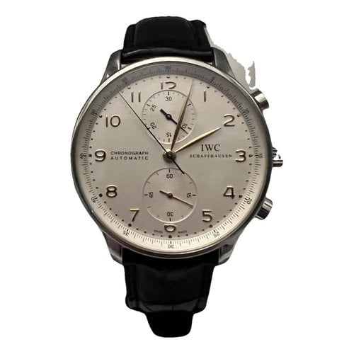 Pre-owned Iwc Schaffhausen Portugaise Watch In Silver