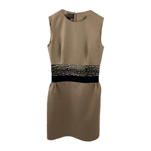 Pre-owned Giambattista Valli Wool Mid-length Dress In Camel