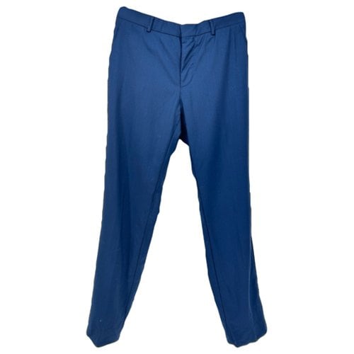 Pre-owned Prada Wool Trousers In Blue