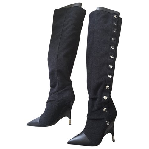 Pre-owned Giuseppe Zanotti Leather Riding Boots In Black