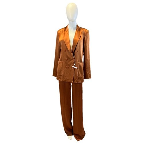 Pre-owned Max Mara Atelier Silk Suit Jacket In Orange