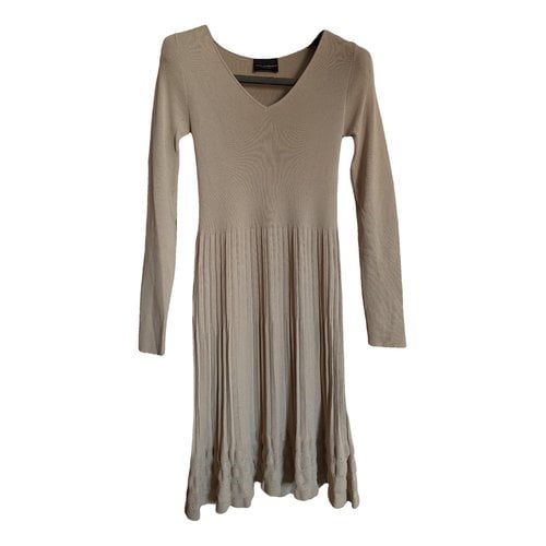 Pre-owned Atos Lombardini Mid-length Dress In Beige