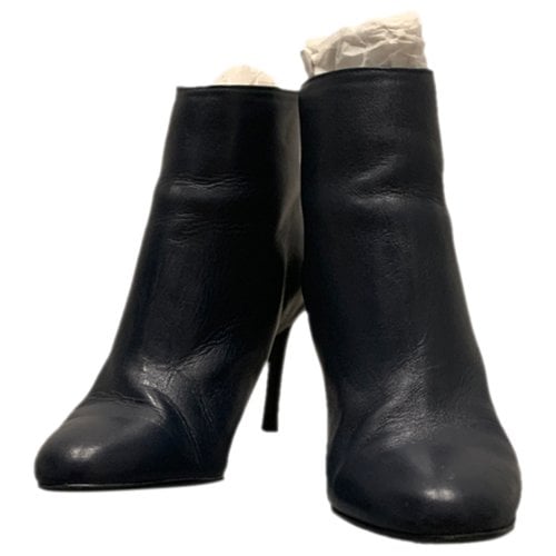 Pre-owned Lola Cruz Leather Ankle Boots In Blue