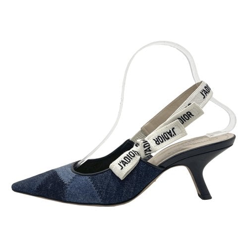 Pre-owned Dior Cloth Heels In Blue