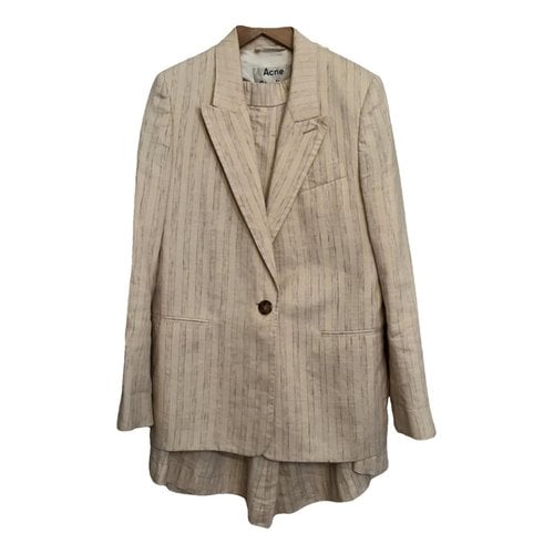 Pre-owned Acne Studios Linen Suit Jacket In Beige