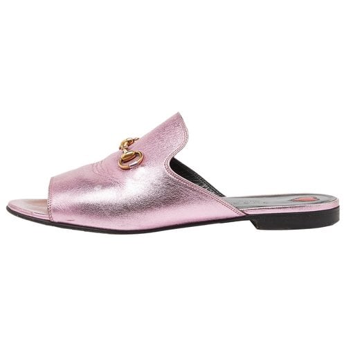Pre-owned Gucci Patent Leather Sandal In Pink