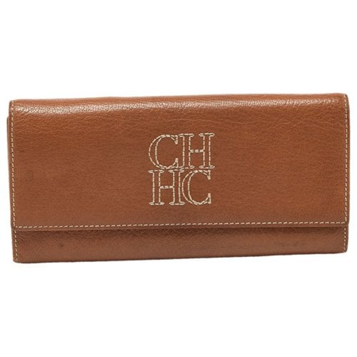 Pre-owned Carolina Herrera Leather Wallet In Brown
