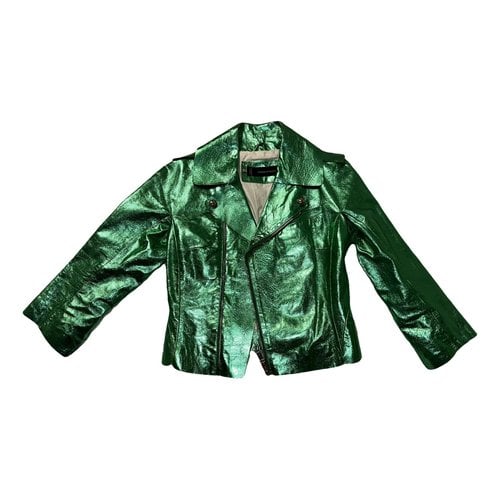 Pre-owned Dsquared2 Leather Jacket In Metallic