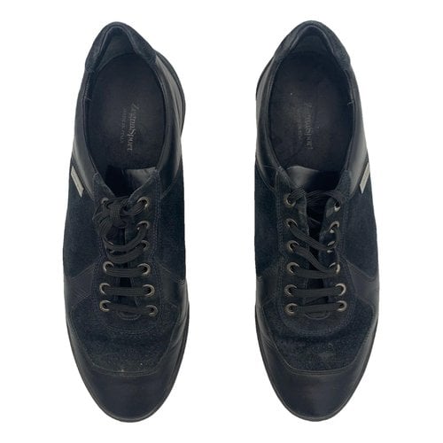 Pre-owned Zegna Leather Lace Ups In Blue