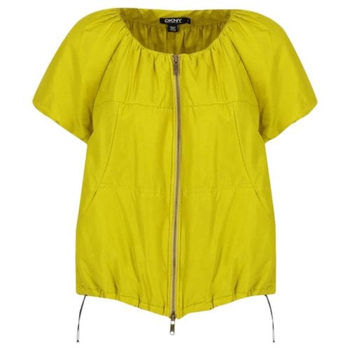 Pre-owned Dkny Silk Jacket In Yellow