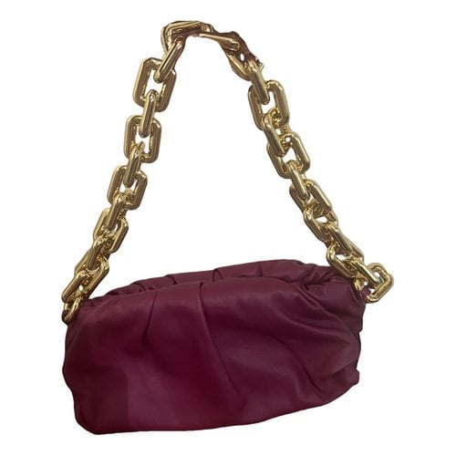 Pre-owned Bottega Veneta Chain Pouch Leather Handbag In Burgundy