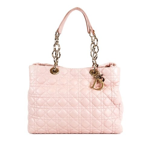 Pre-owned Dior Soft Shopping Leather Tote In Pink