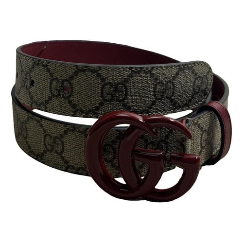 Pre-owned Gucci Gg Buckle Cloth Belt In Red