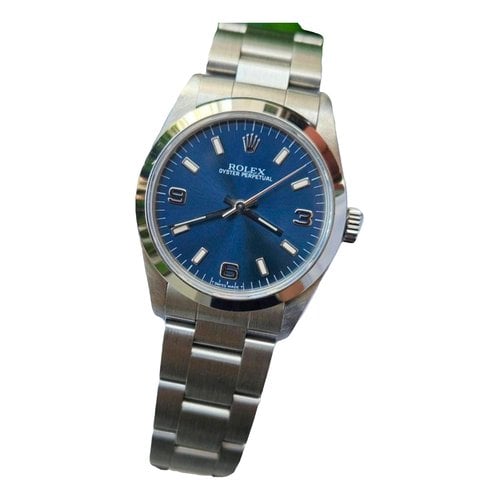 Pre-owned Rolex Oyster Perpetual 31mm Watch In Blue
