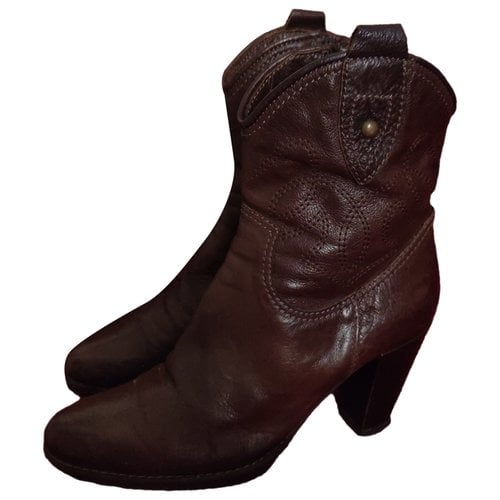 Pre-owned Pierre Balmain Leather Boots In Brown