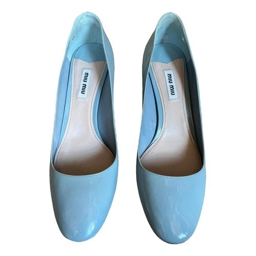 Pre-owned Miu Miu Patent Leather Heels In Blue