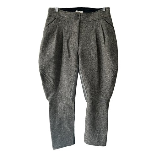 Pre-owned Moncler Wool Trousers In Brown