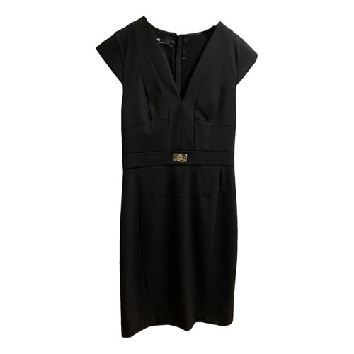 Pre-owned Elisabetta Franchi Wool Mid-length Dress In Black