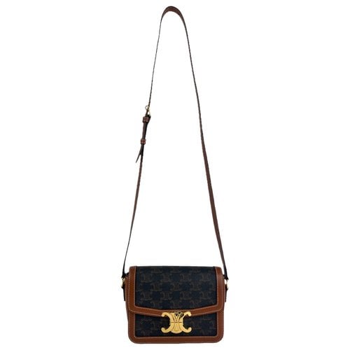 Pre-owned Celine Triomphe Leather Handbag In Brown