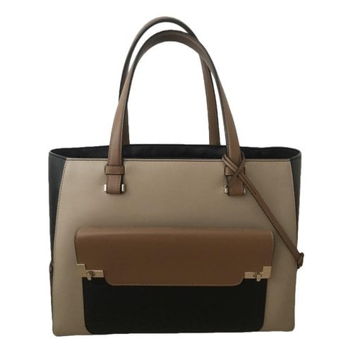 Pre-owned Lancel Leather Tote In Beige