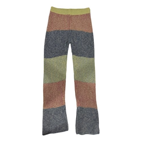 Pre-owned Yanyan Trousers In Multicolour