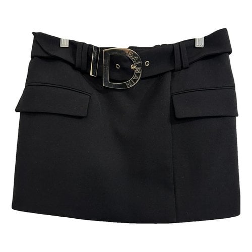 Pre-owned Balmain Wool Mini Skirt In Black