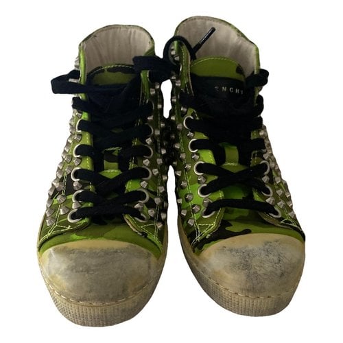 Pre-owned Gienchi Cloth Trainers In Green