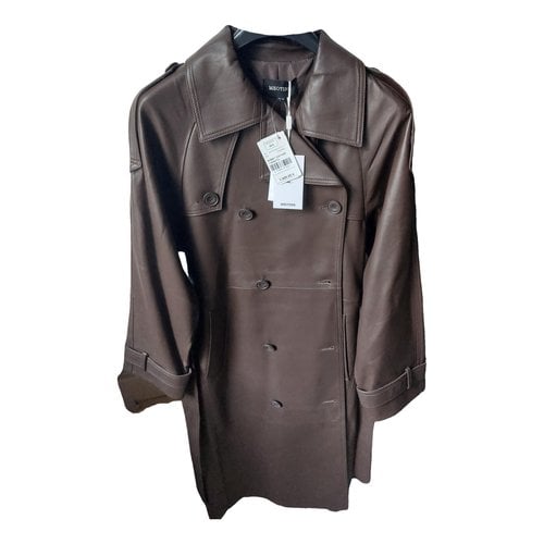 Pre-owned Meotine Leather Coat In Brown