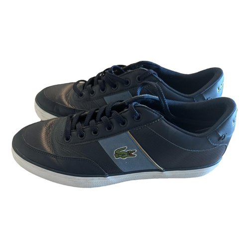 Pre-owned Lacoste Leather Low Trainers In Blue