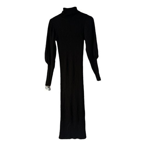 Pre-owned Circus Hotel Wool Mid-length Dress In Black