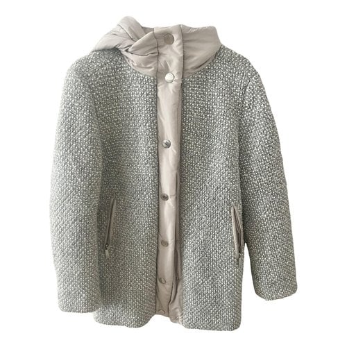 Pre-owned Pinko Tweed Coat In Grey