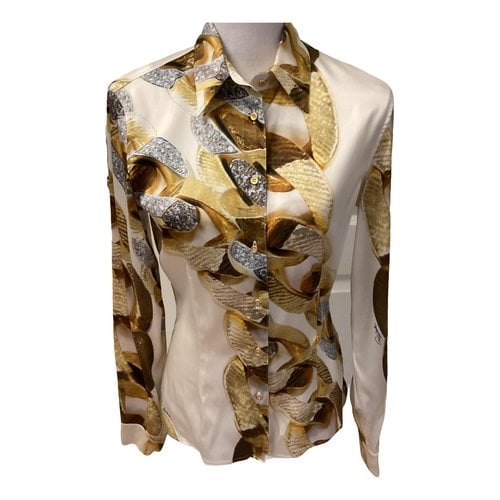 Pre-owned Roberto Cavalli Silk Blouse In Gold