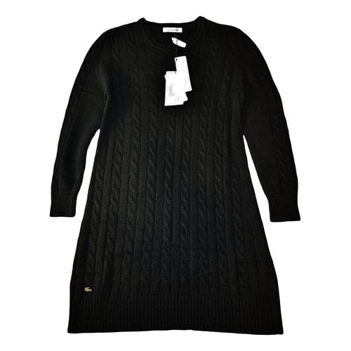 Pre-owned Lacoste Cashmere Mid-length Dress In Black