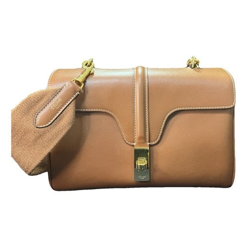 Pre-owned Celine Sac 16 Leather Handbag In Brown