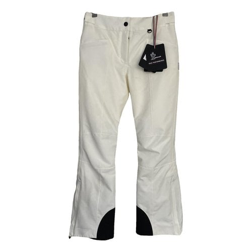 Pre-owned Moncler Trousers In White