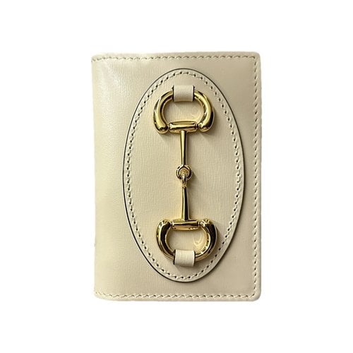 Pre-owned Gucci Horsebit 1955 Leather Wallet In Beige